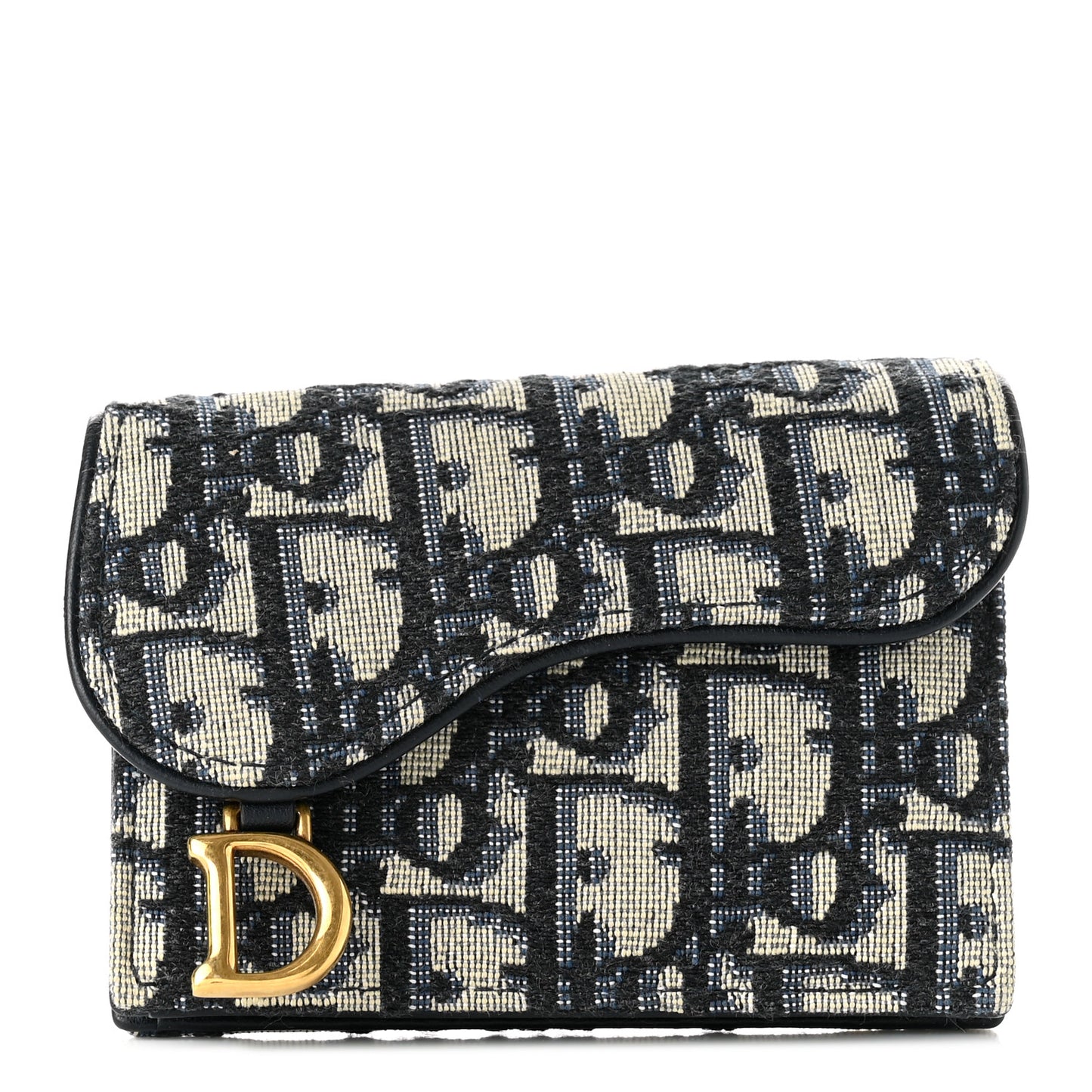 Oblique Saddle Card Holder Blue