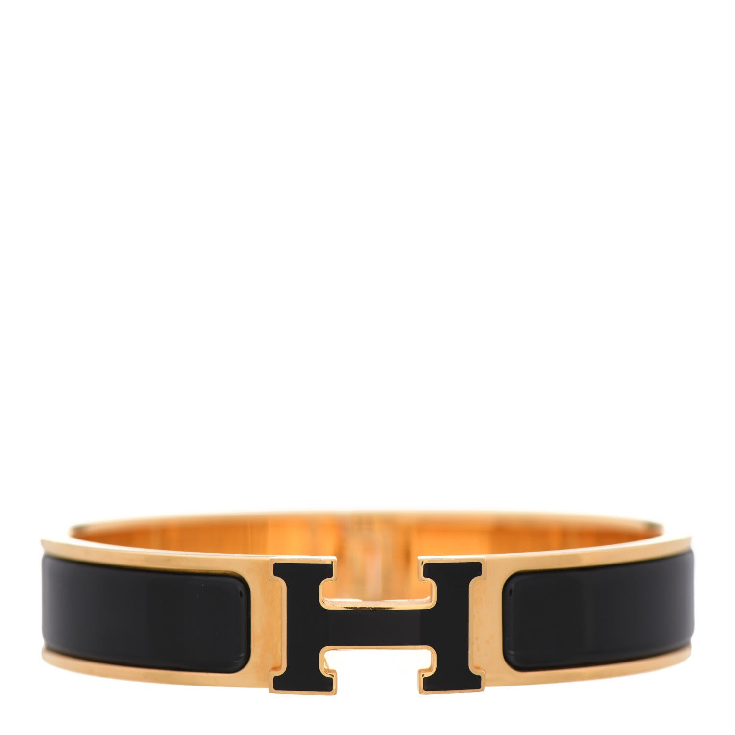 Hermes Enamel Narrow Clic Clac H Bracelet PM Black 1 of 4