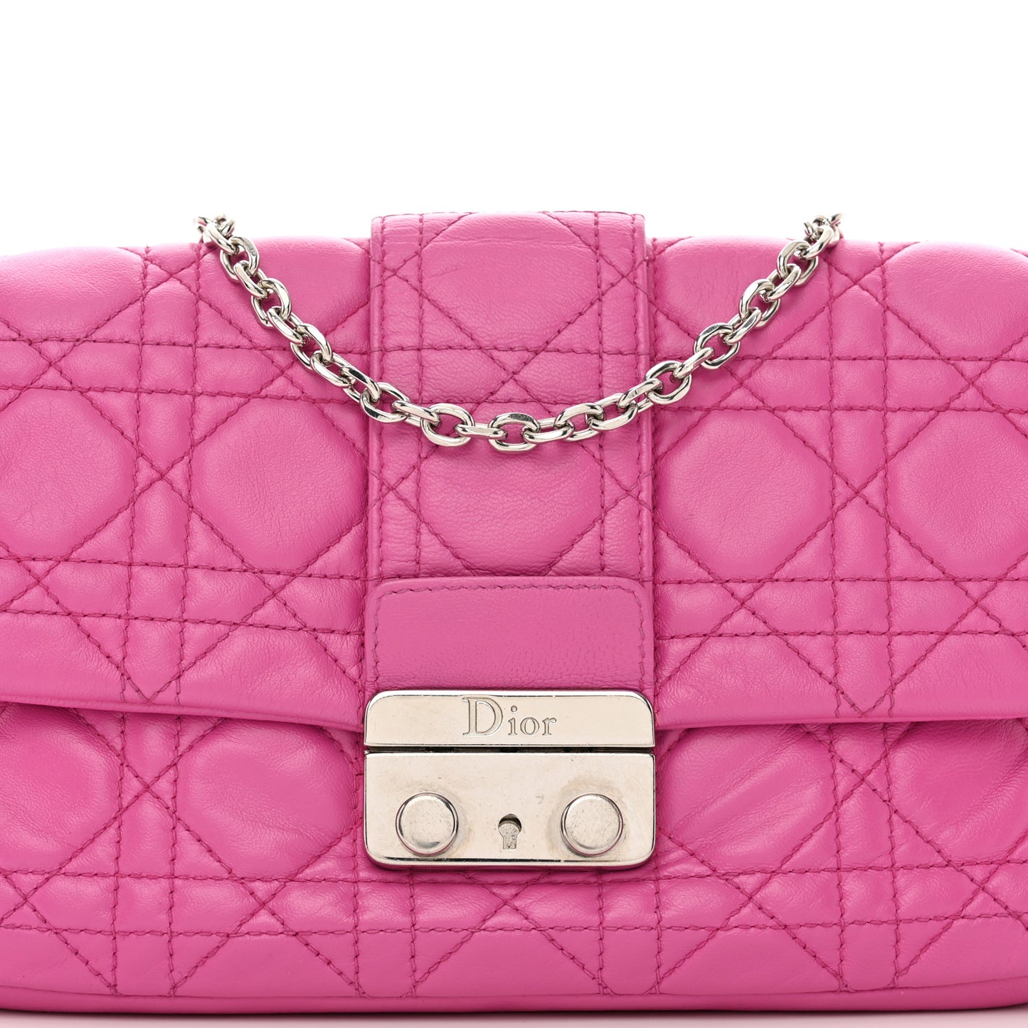 Lambskin Cannage Miss Dior Promenade Pouch Fuchsia