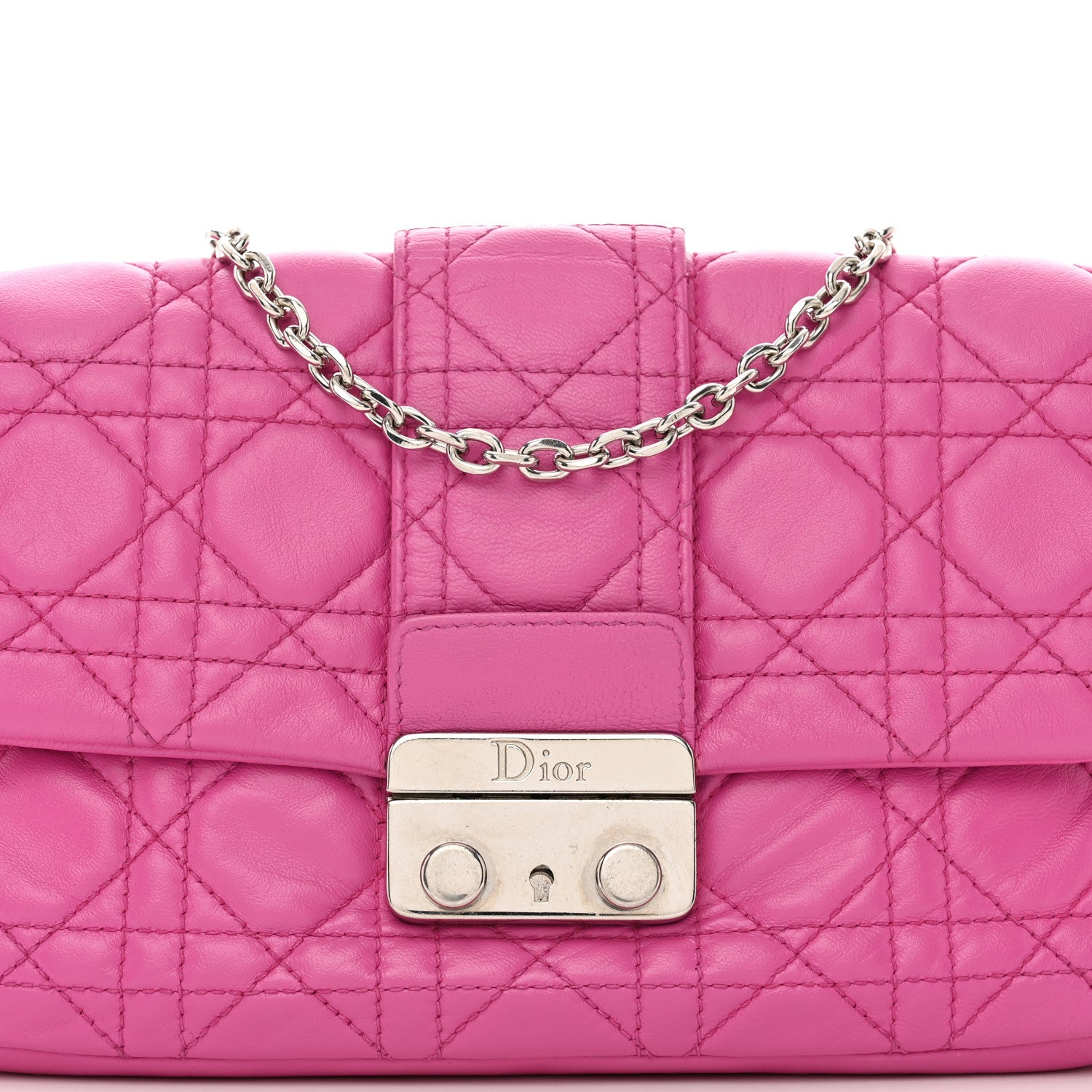 Christian Dior Lambskin Cannage Miss Dior Promenade Pouch Fuchsia 5 of 11