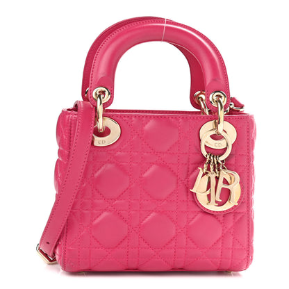 Christian Dior Lambskin Cannage Mini Lady Dior Fuchsia 1 of 11