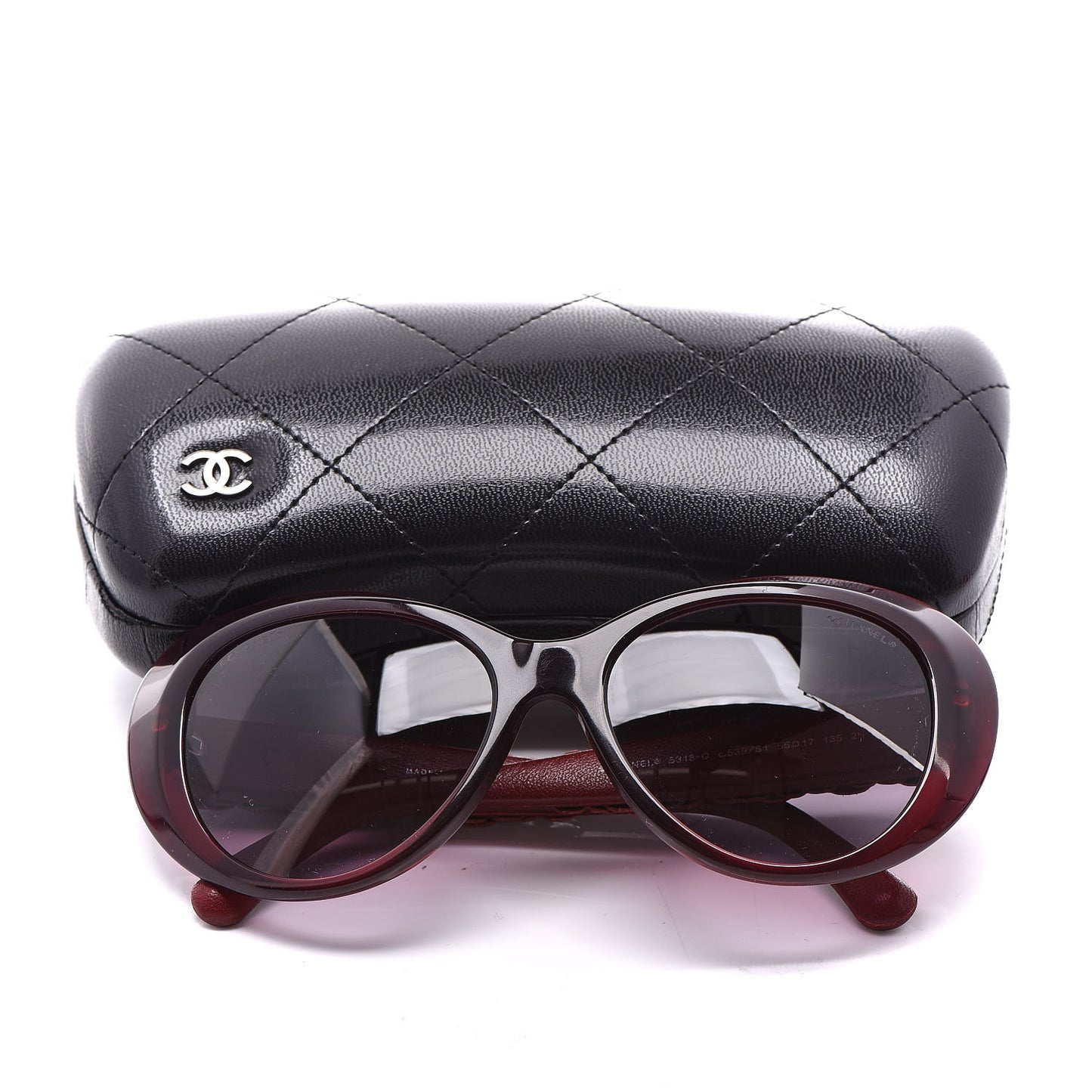Lambskin Camellia CC Sunglasses 5318 Q Red