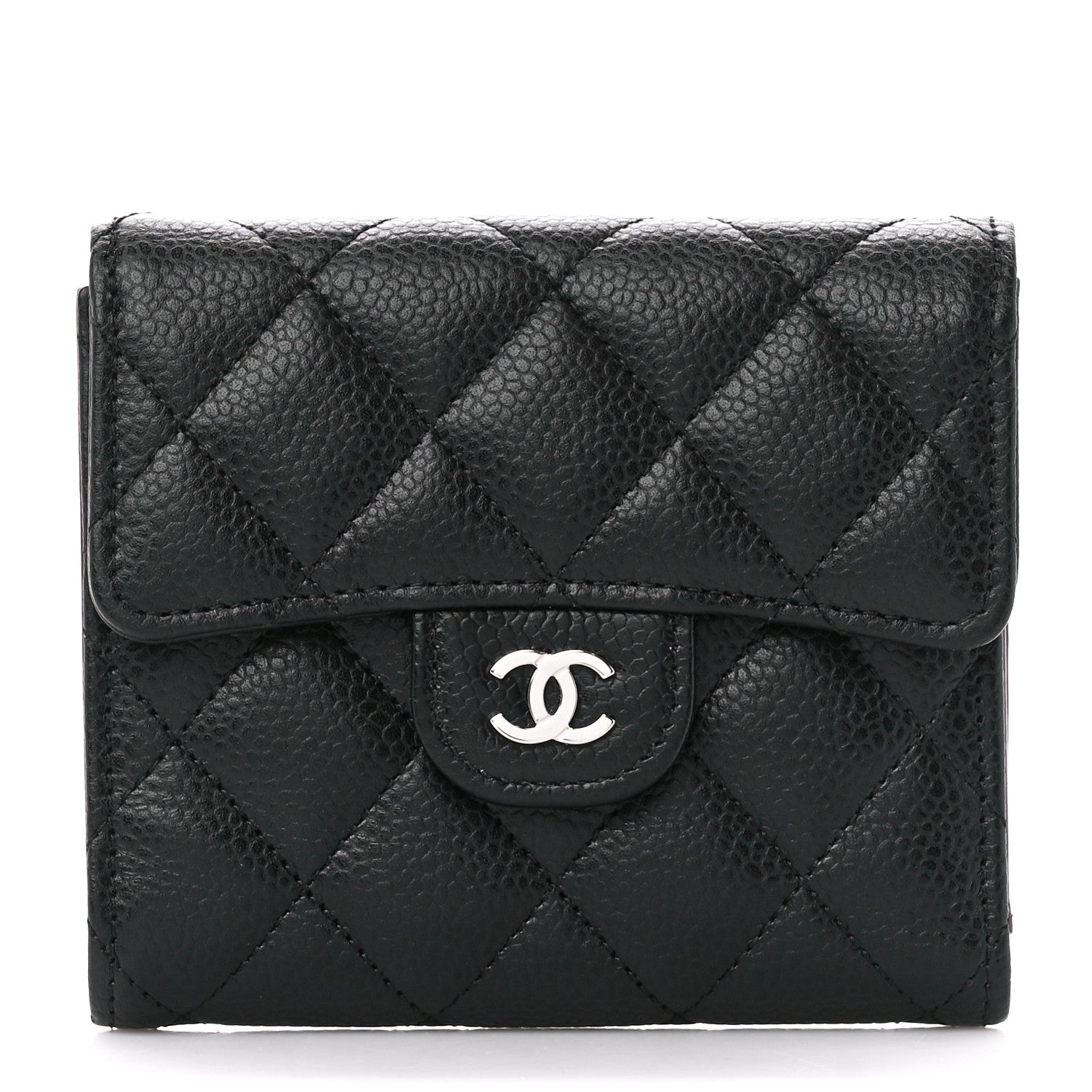 Chanel Caviar Quilted Compact Flap Wallet Black 1 of 13