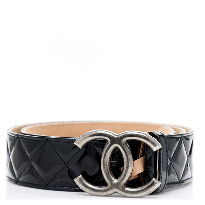 Chanel Patent Calfskin Quilted CC Belt 85 34 Black 1 of 7
