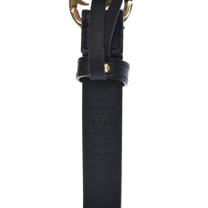 Gucci Calfskin Pearl Double G 20mm Belt 85 34 Black Cream 6 of 6