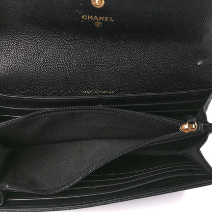 Chanel Caviar Quilted Large Boy Gusset Flap Wallet Black 6 of 13