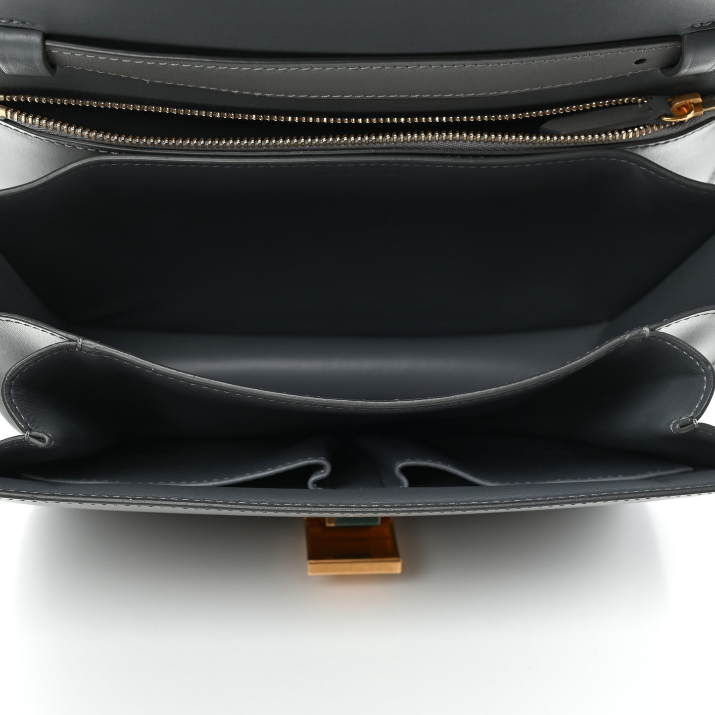 Box Calfskin Medium Classic Box Flap Bag Zinc