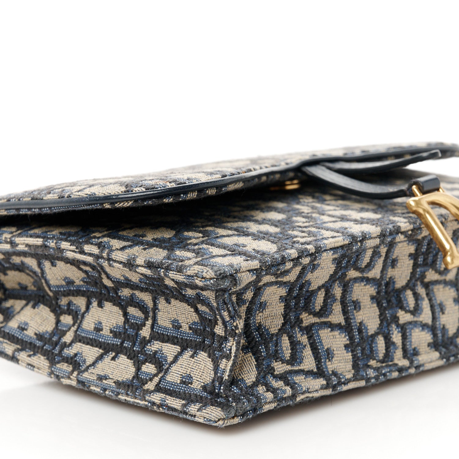 Christian Dior Oblique Saddle Chain Pouch Blue 8 of 9