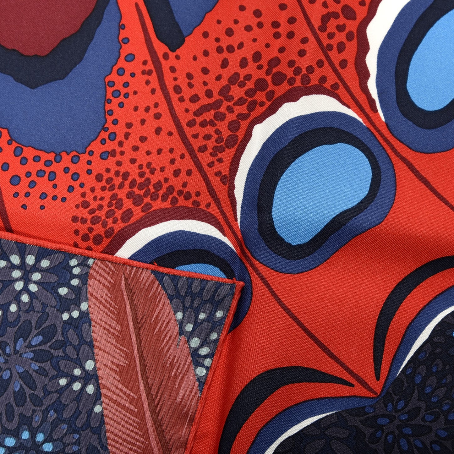 Silk L'Espirit de la Foret Scarf 90 Rouge Marine Rouge