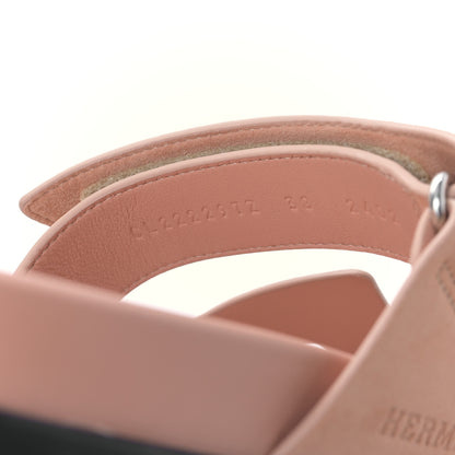 Hermes Suede Goatskin Womens Chypre Sandals 38 Nude 8 of 8
