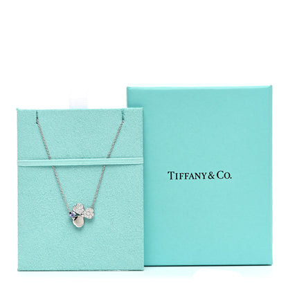 Tiffany Platinum Diamond Tanzanite Paper Flowers Pendant Necklace 5 of 5
