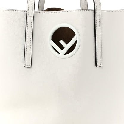 Fendi Vitello Vienna Enamel F is Fendi Shopping Tote White Taupe 11 of 16