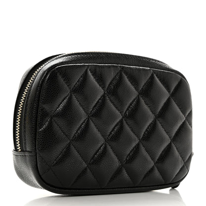 Chanel Caviar Quilted Small Curvy Pouch Cosmetic Case Black 3 of 8