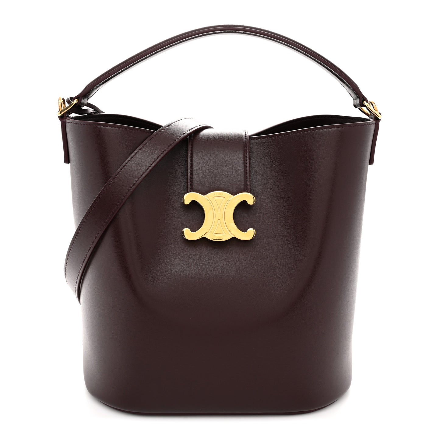 Smooth Calfskin Triomphe Medium Louise Bag Deep Burgundy