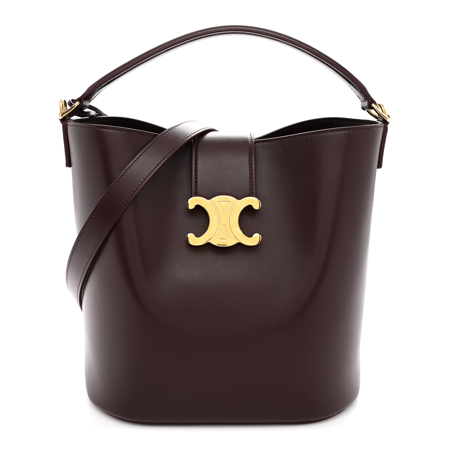 Celine Smooth Calfskin Triomphe Medium Louise Bag Deep Burgundy 1 of 10