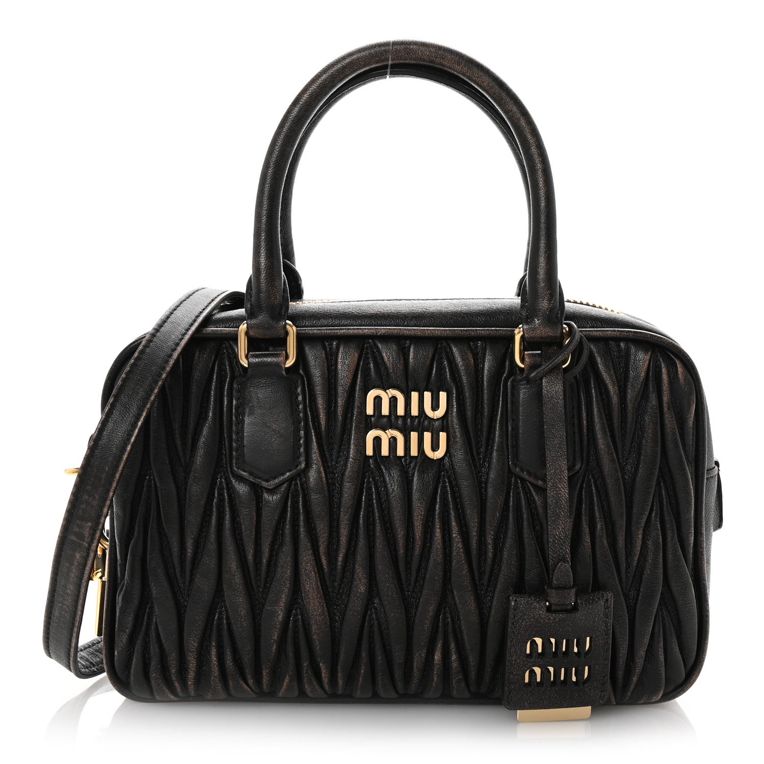 Miu Miu Nappa Matelasse Arcadie Top Handle Bag Sabbia Caffe 1 of 9