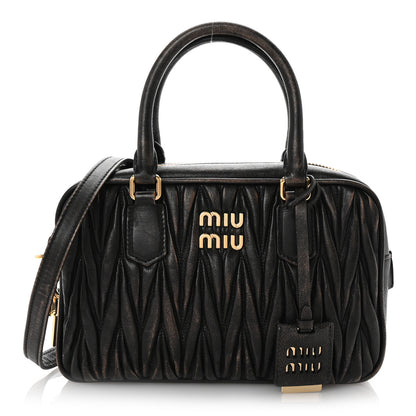Miu Miu Nappa Matelasse Arcadie Top Handle Bag Sabbia Caffe 1 of 9