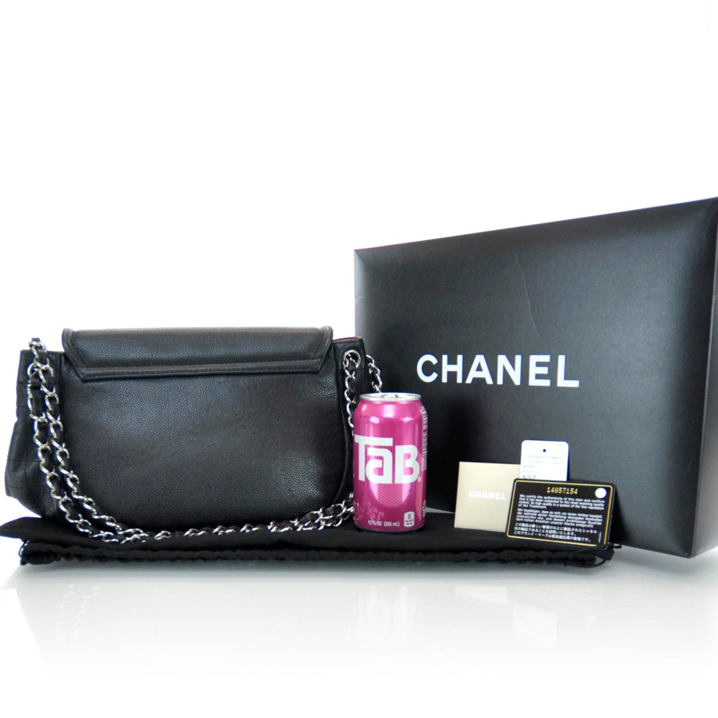 Caviar Half Moon Large Flap Black