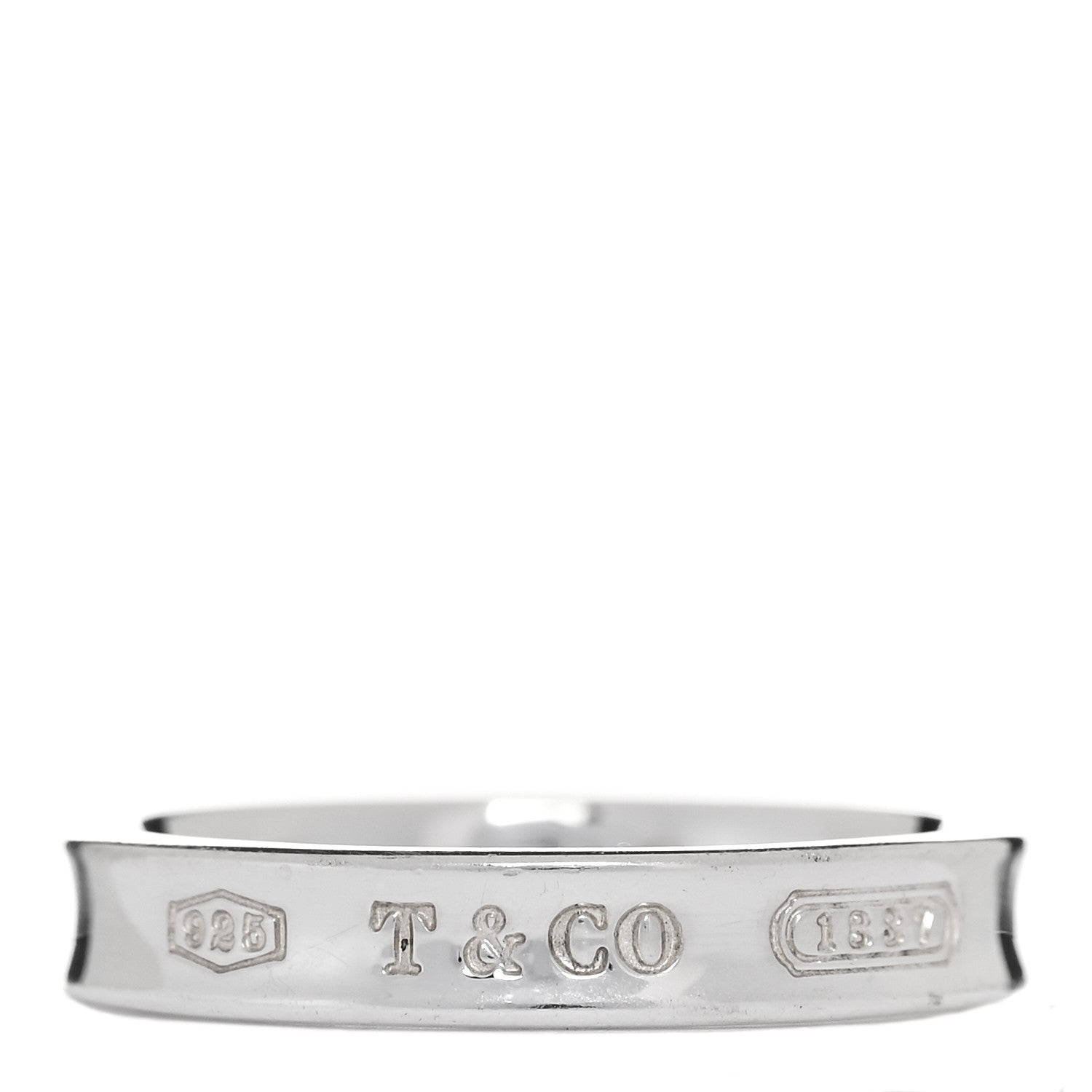 Tiffany Sterling Silver Narrow 1837 Band Ring 59 8.75 1 of 5