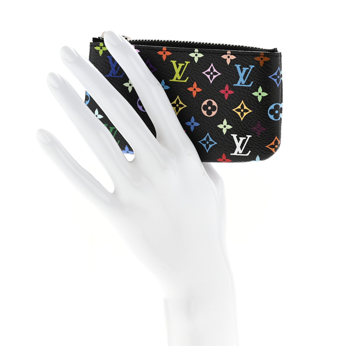 LV X TM Monogram Multicolor Key Pouch Black