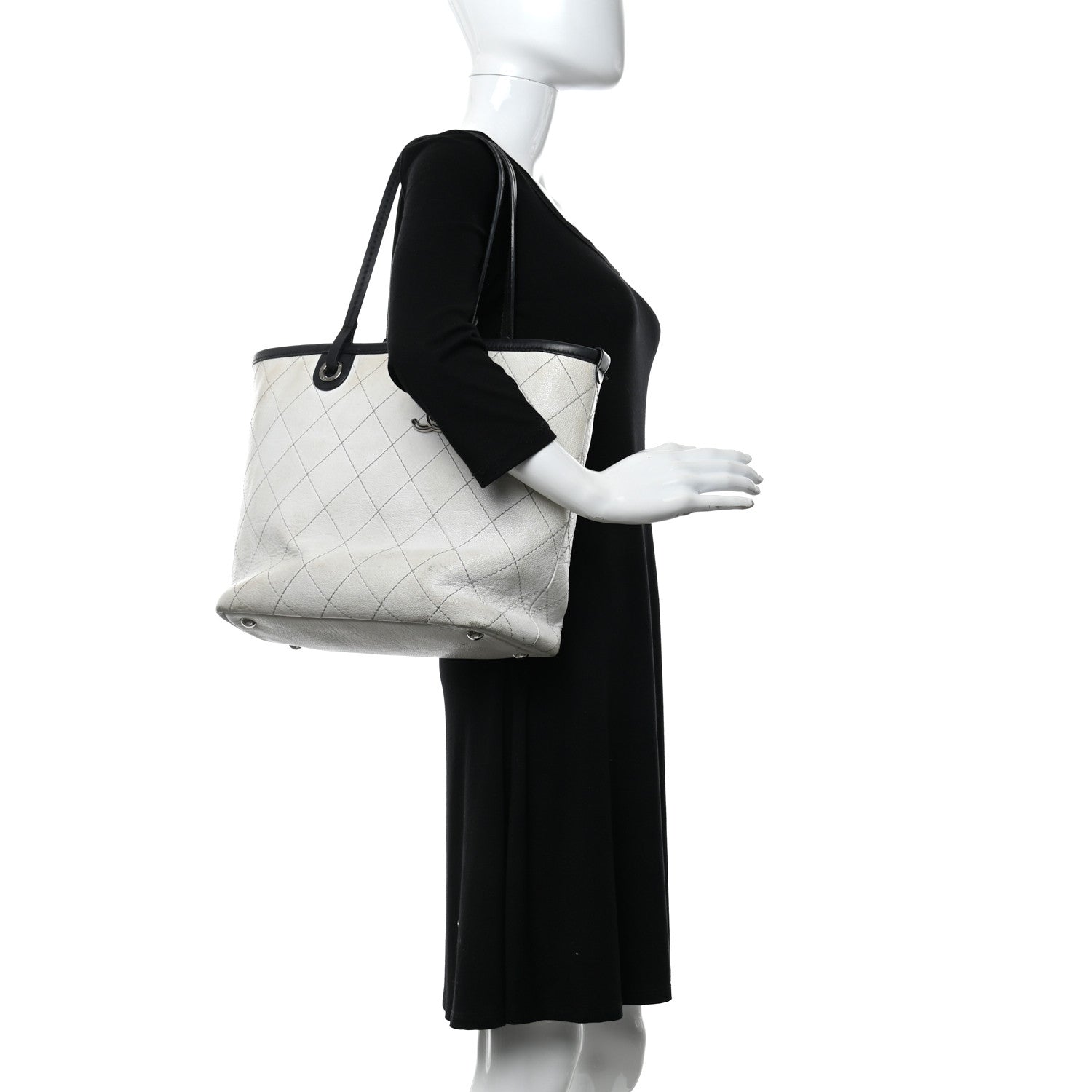 Chanel Grained Calfskin Shopping Fever Tote White 2 of 11