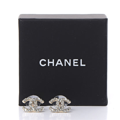 Chanel Crystal CC First Class Stud Earrings Gold 5 of 5