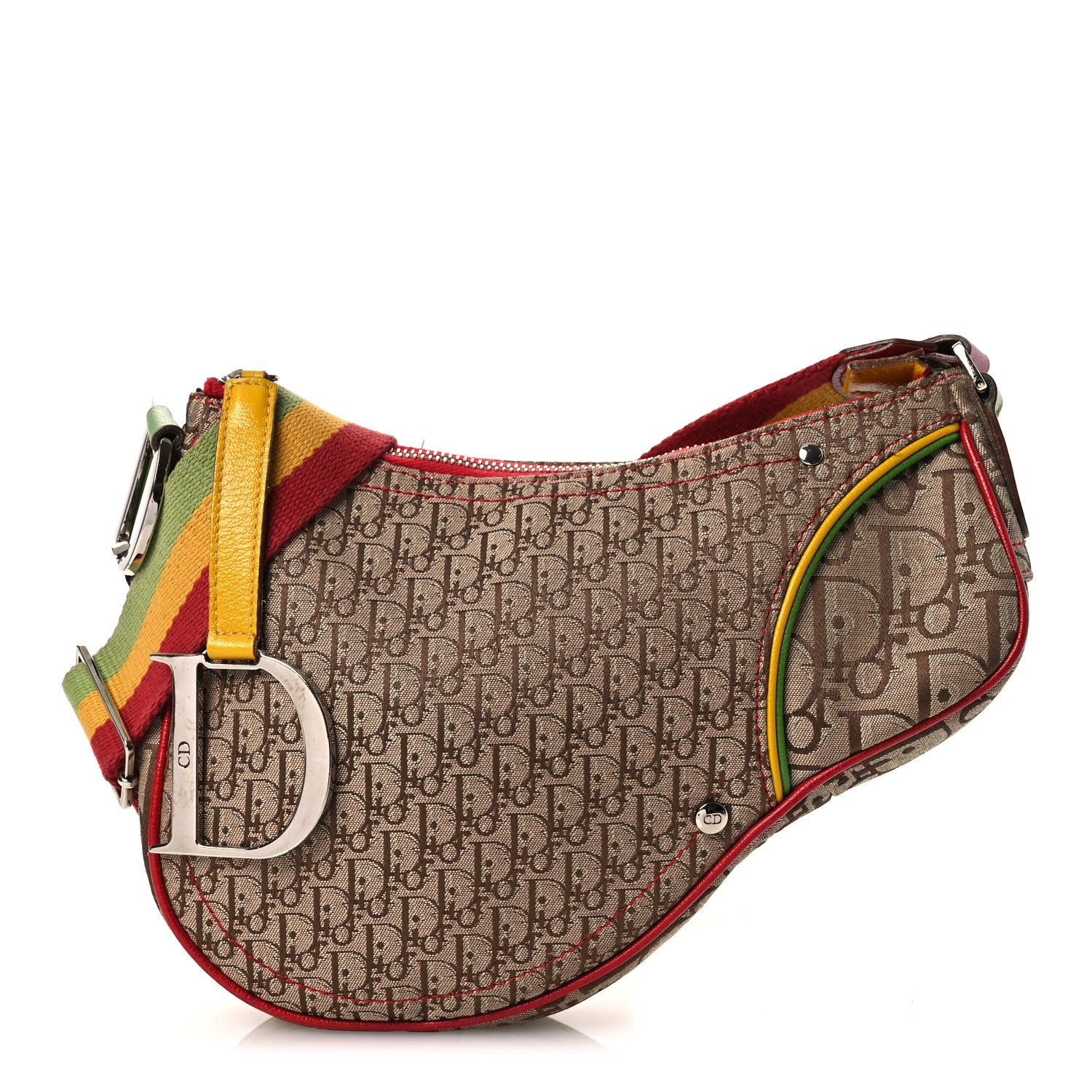 Christian Dior Monogram Rasta Saddle Pochette Beige 1 of 14