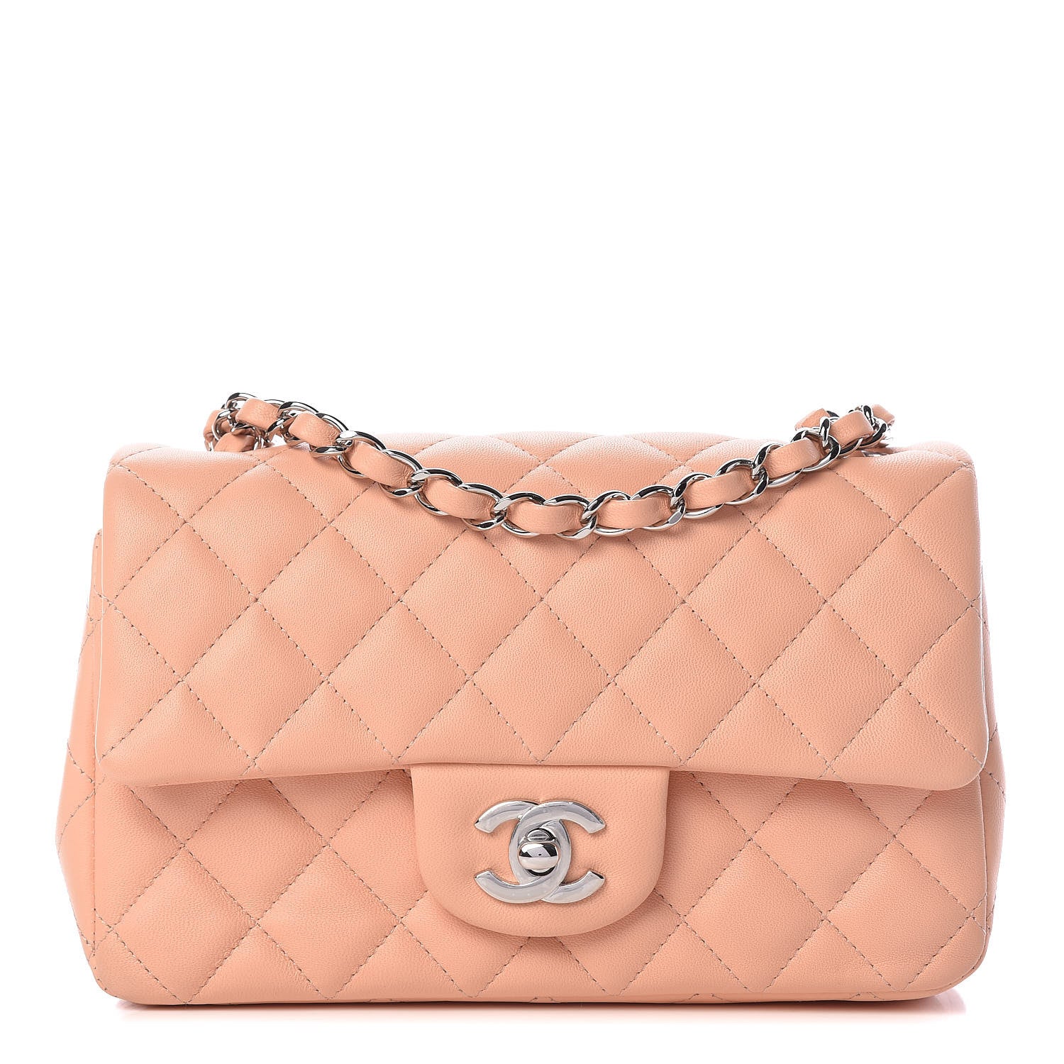 Chanel Lambskin Quilted Mini Rectangular Flap Light Pink 1 of 12