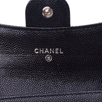 Chanel Caviar Chevron Quilted Flap Card Holder Black 6 of 9