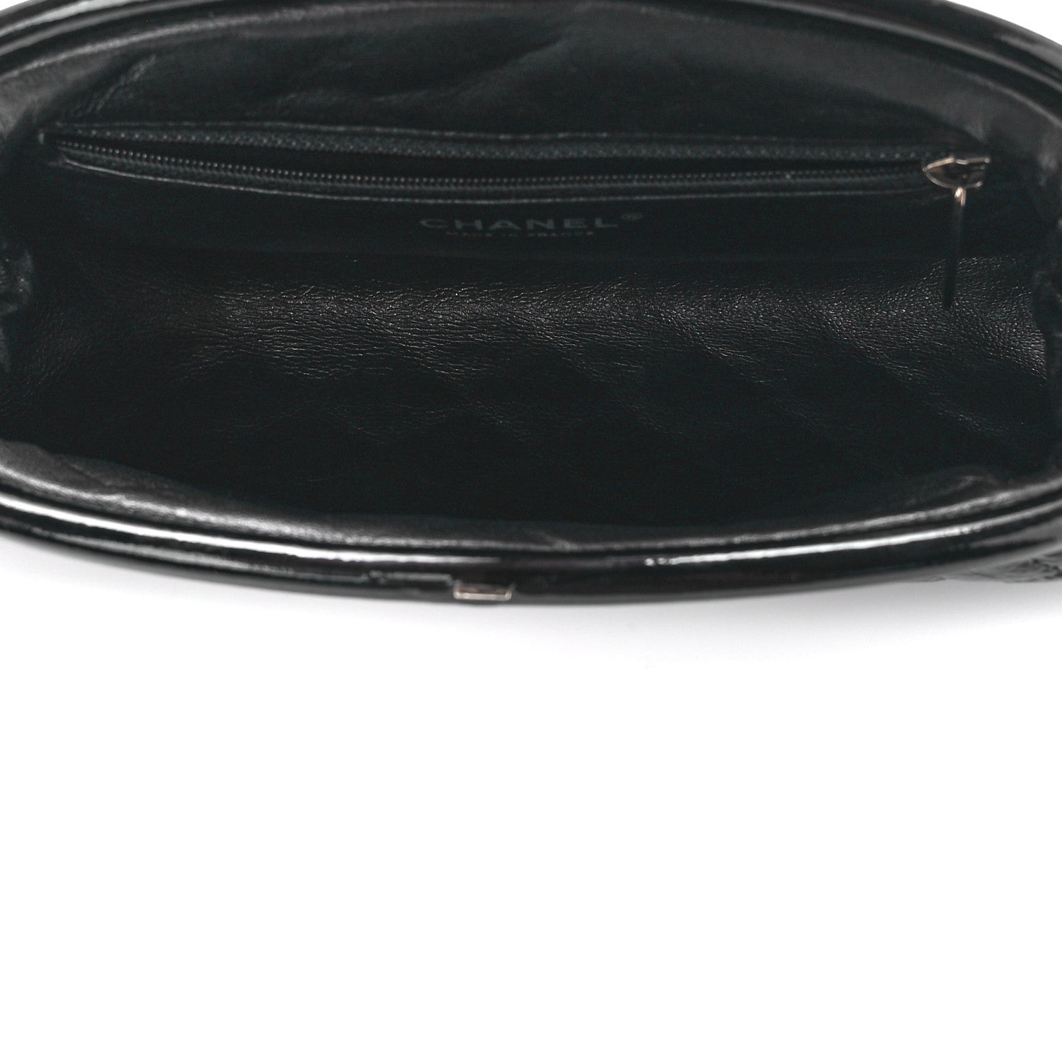 Chanel Distressed Patent Quilted Timeless Clutch Black 5 of 11