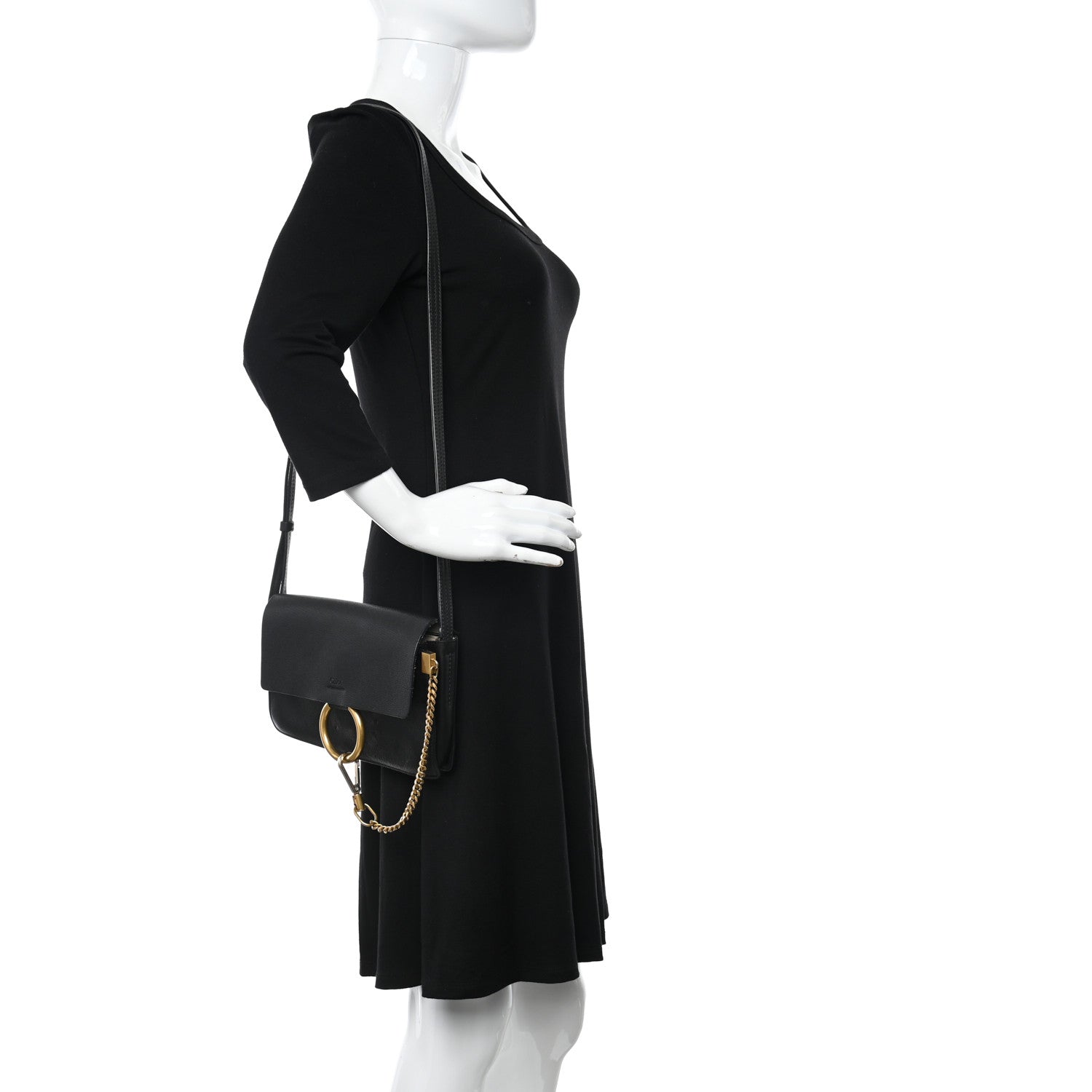 Chloe Goatskin Small Faye Shoulder Bag Black 2 of 23
