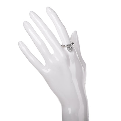 Tiffany Platinum Diamond Heart Charm Ring 56 7.75 2 of 5
