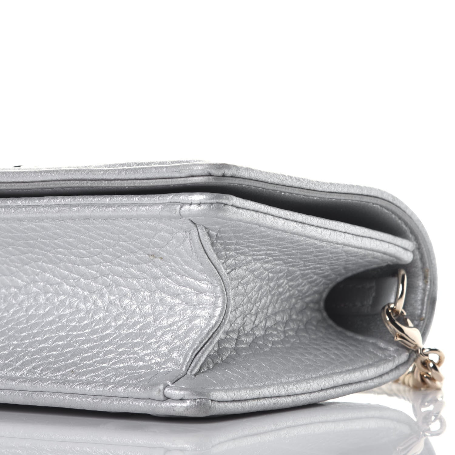 Christian Dior Metallic Grained Calfskin Baby Diorama Flap Bag Silver 8 of 11