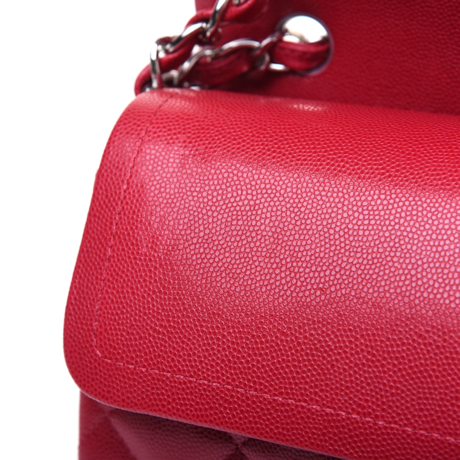 Chanel Caviar Quilted Jumbo Double Flap Dark Pink 12 of 15