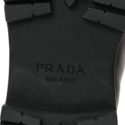 Prada Vitello Fume Metal Triangle Logo 50mm Loafers 40.5 Cognac 8 of 11