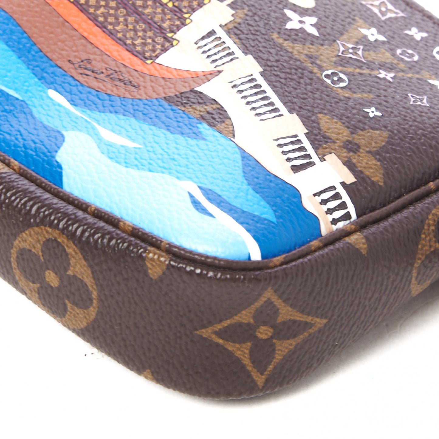 Monogram 2019 Christmas Animation Mini Venice Pochette Accessories Blue