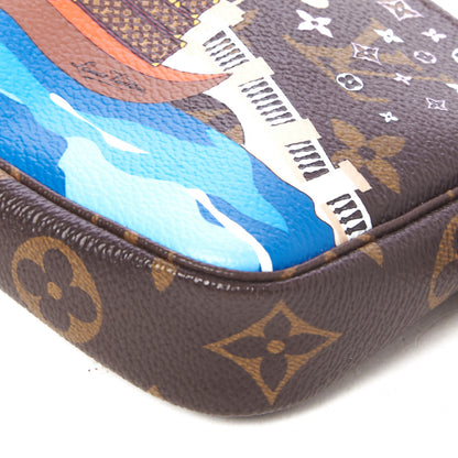 Louis Vuitton Monogram 2019 Christmas Animation Mini Venice Pochette Accessories Blue 4 of 8