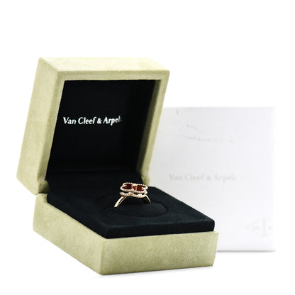 Van Cleef & Arpels 18K Yellow Gold Diamond Carnelian Vintage Alhambra Ring 59 8.75 5 of 5