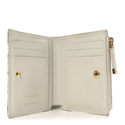 Christian Dior Calfskin Cabinet De Curiosites Print Caro Medium Wallet Latte Multicolor 5 of 7