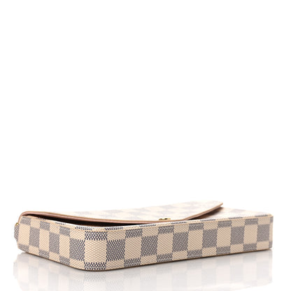 Louis Vuitton Damier Azur Pochette Felicie Chain Wallet Rose Ballerine 5 of 10