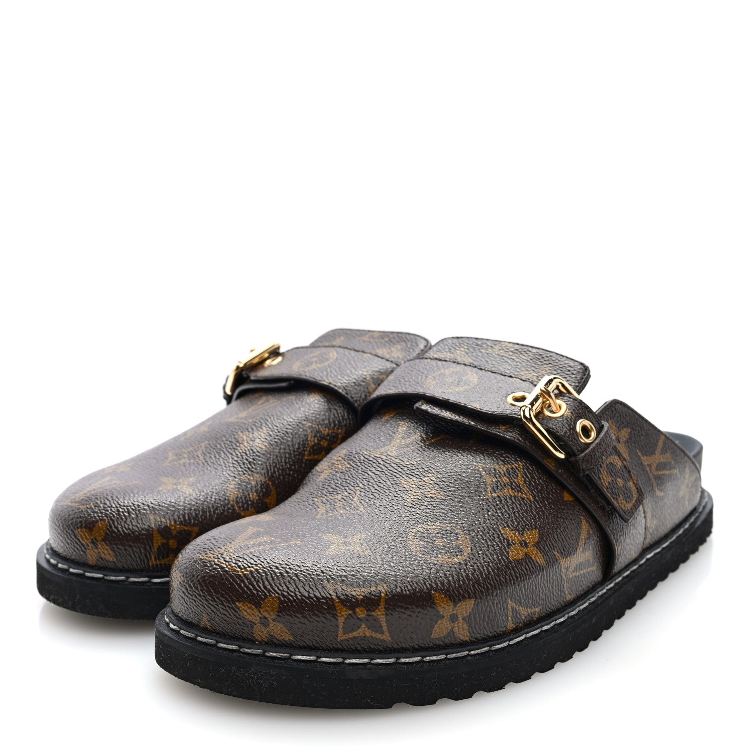 Louis Vuitton Patent Monogram Womens Cosy Flat Comfort Clog Mules 41 Brown 3 of 9