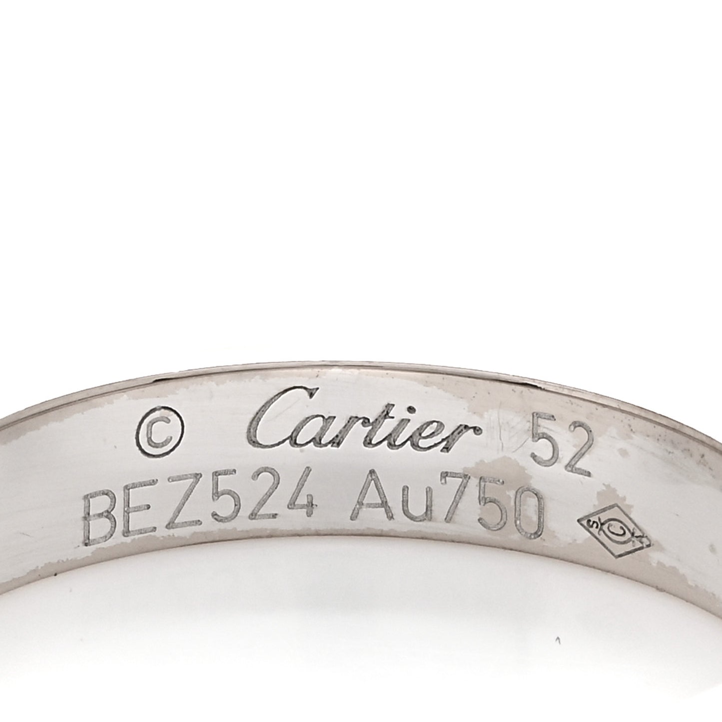18K White Gold 3.5mm LOVE Wedding Band Ring 52 6