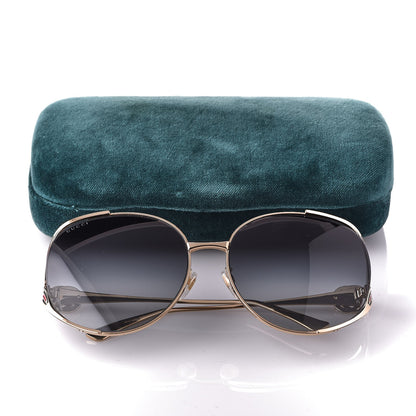 Gucci Metal Oversized Round Frame GG0225S Sunglasses Gold 8 of 8