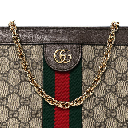 Gucci GG Supreme Monogram Web Medium Ophidia Chain Shoulder Bag Brown 14 of 19