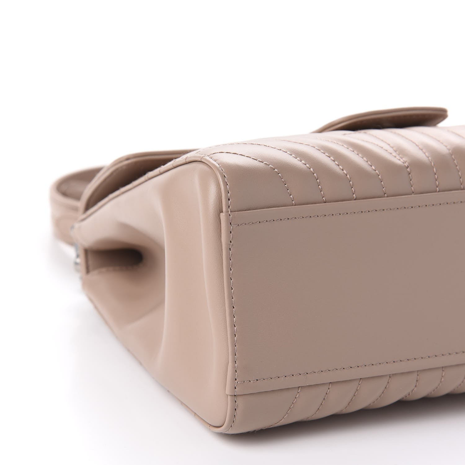 Prada Soft Calfskin Impunture Diagramme Flap Top Handle Bag Cipria 7 of 10