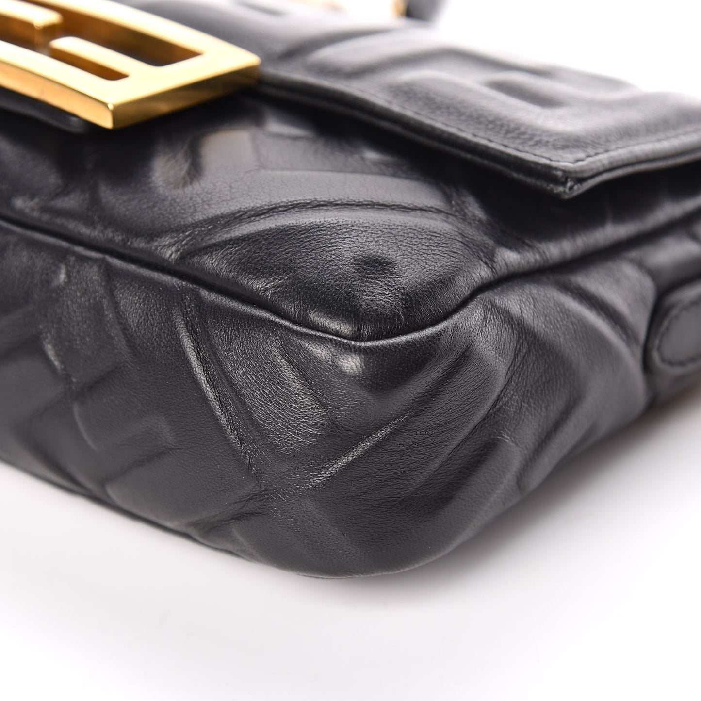 Nappa FF 1974 Embossed Mini Baguette Black