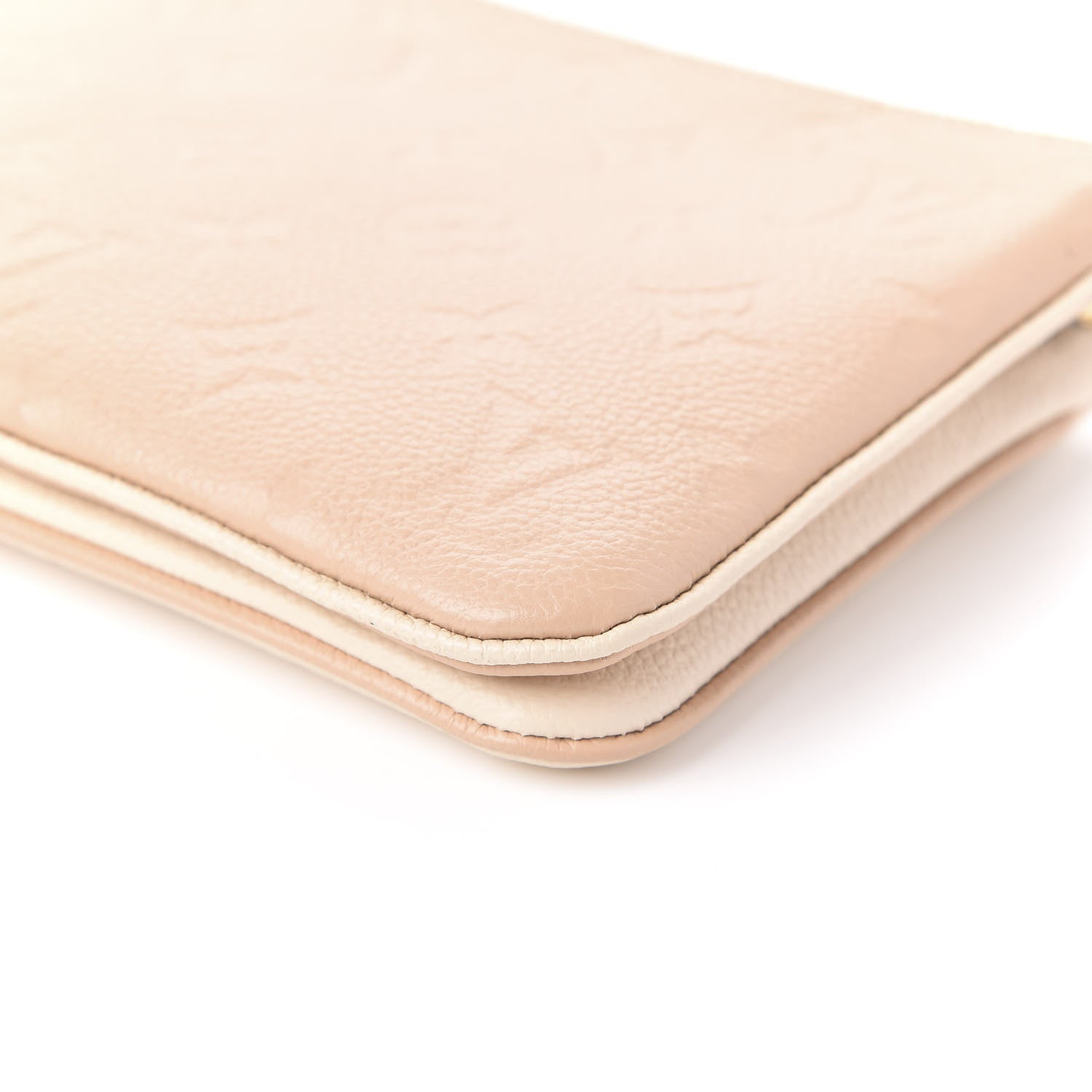 Louis Vuitton Empreinte Double Zip Pochette Beige Rose Creme 7 of 9
