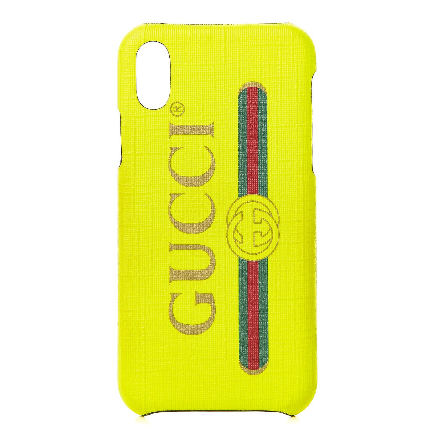 Rubber Print iPhone Xs Case Yellow Fluo Green