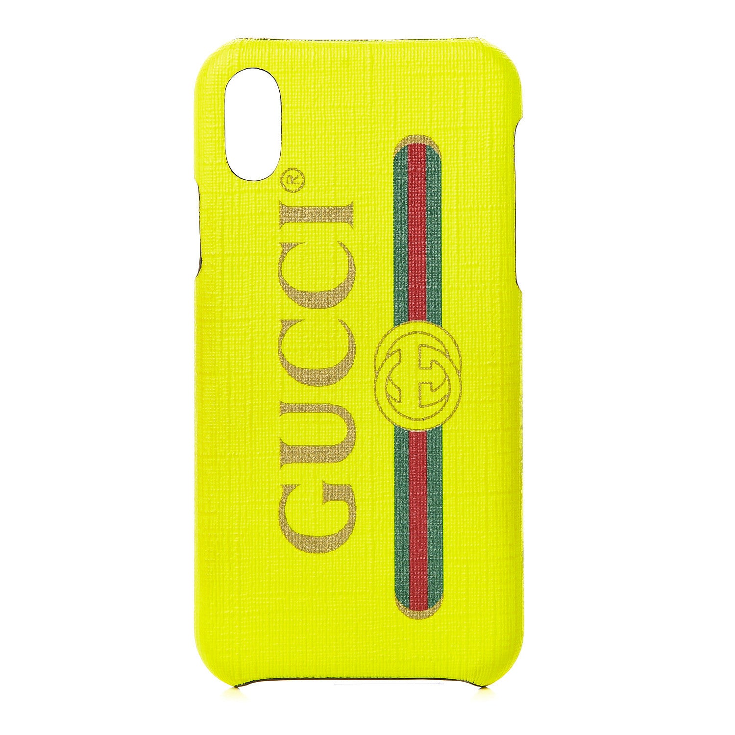 Gucci Rubber Print iPhone Xs Case Yellow Fluo Green 1 of 8