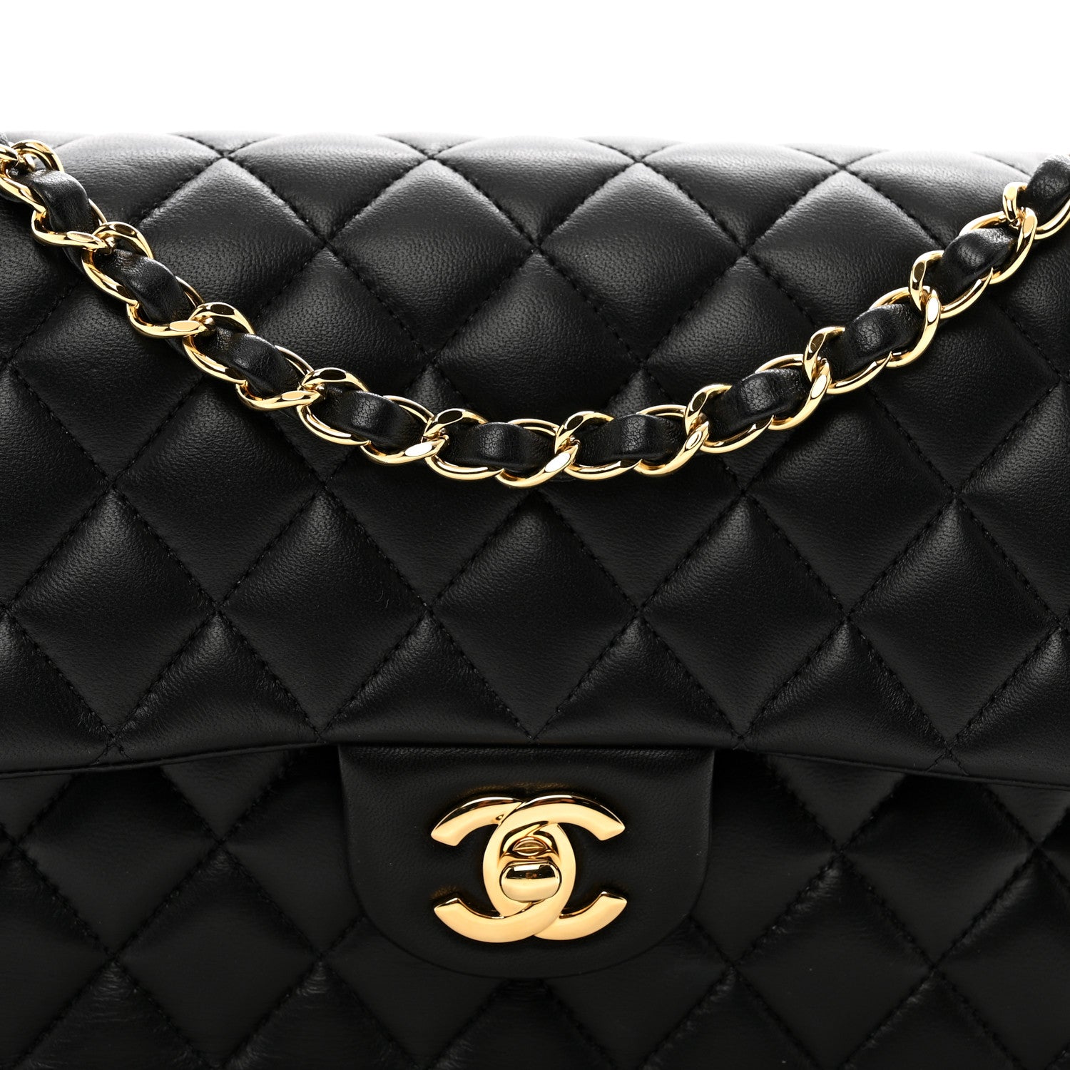 Chanel Lambskin Quilted Medium Double Flap Black 5 of 11